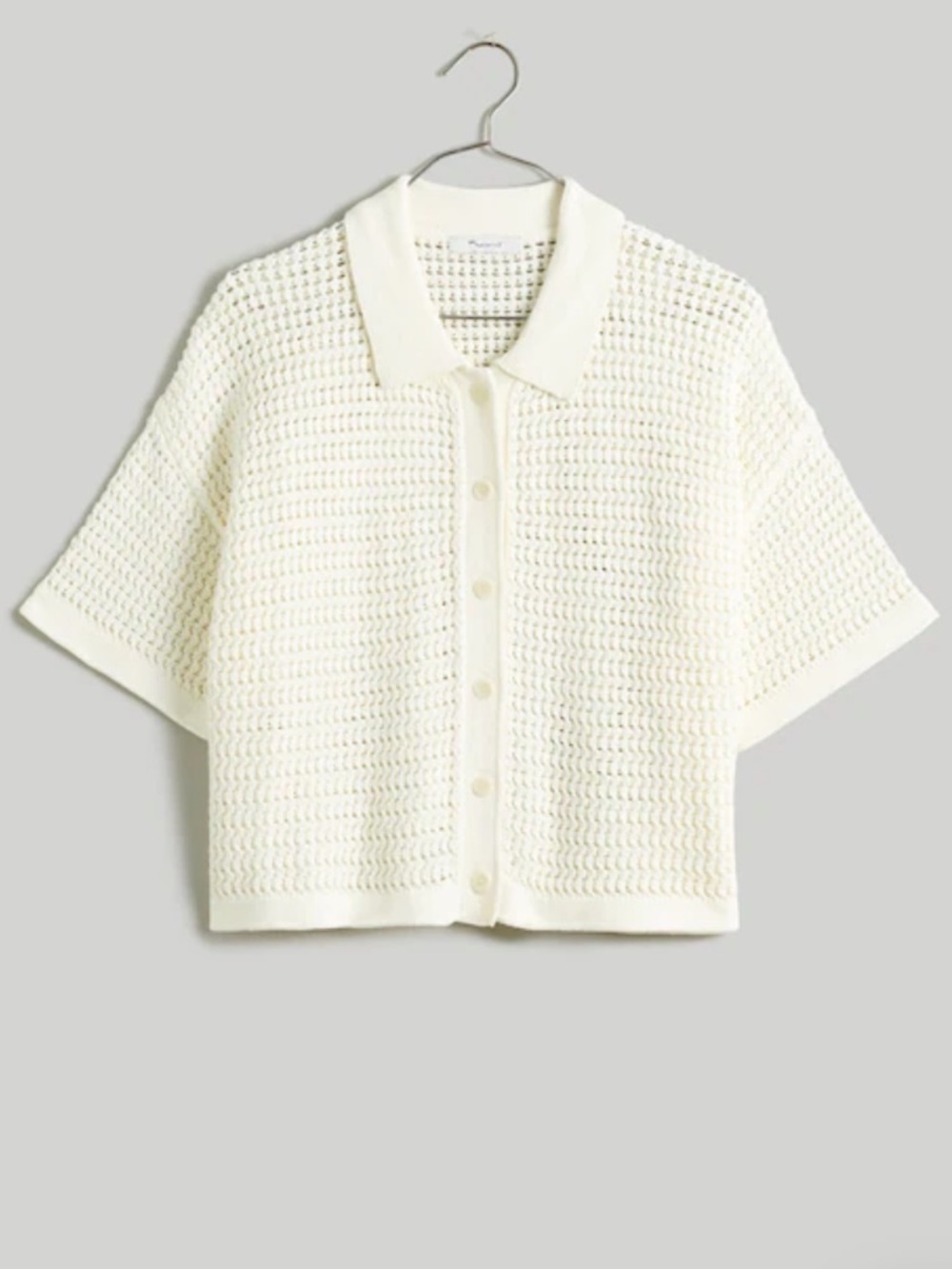 Madewell Crochet Button Down Sweater Tee